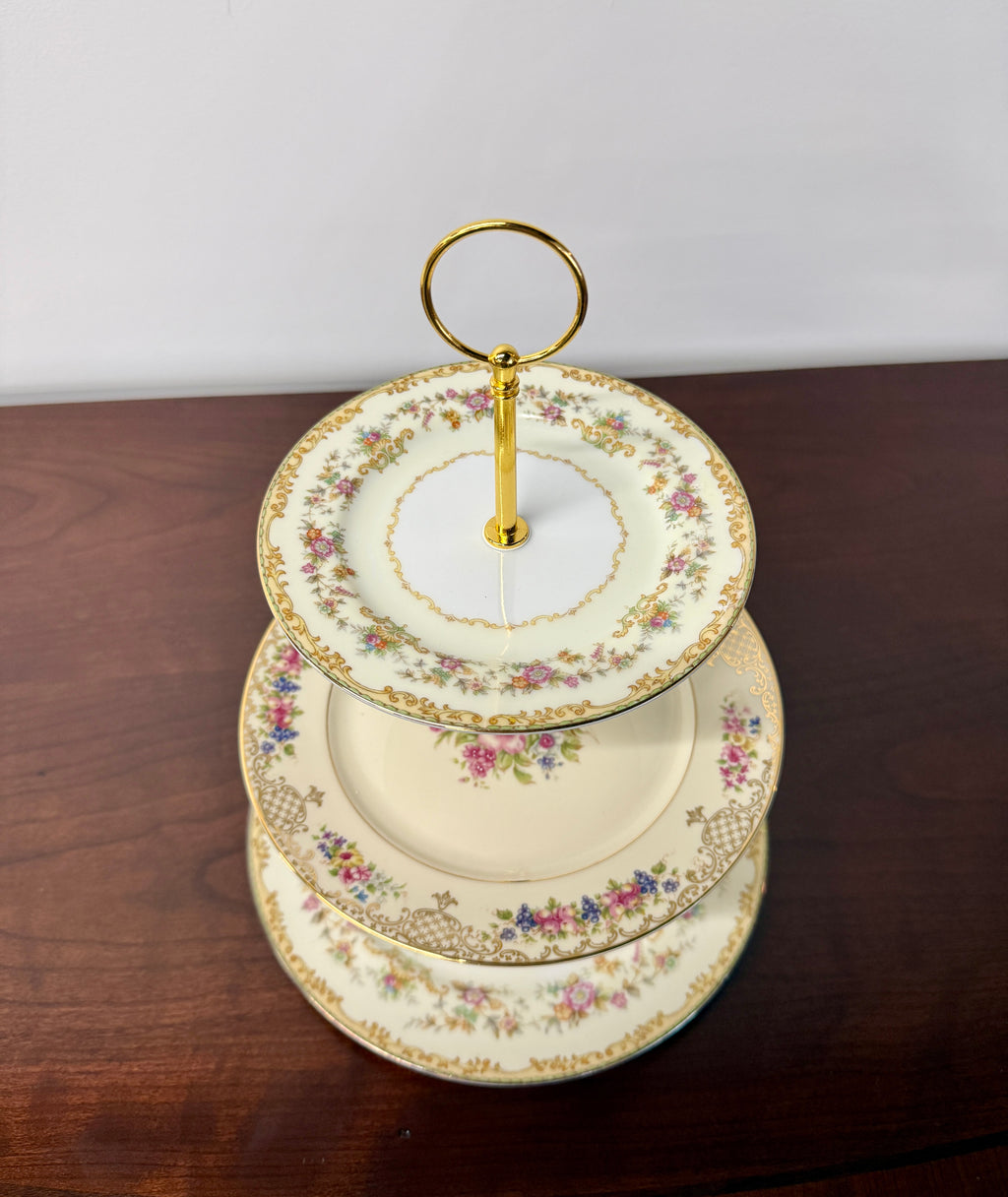 Noritake Aberdale Rosenthal Floranda Vintage 3 Tier China Tray