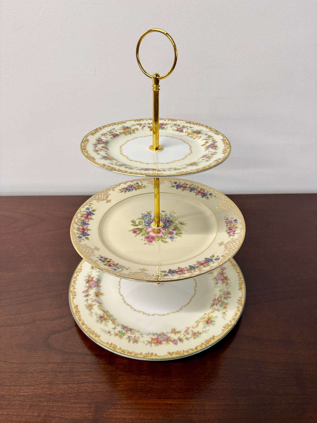 Noritake Aberdale Rosenthal Floranda Vintage 3 Tier China Tray