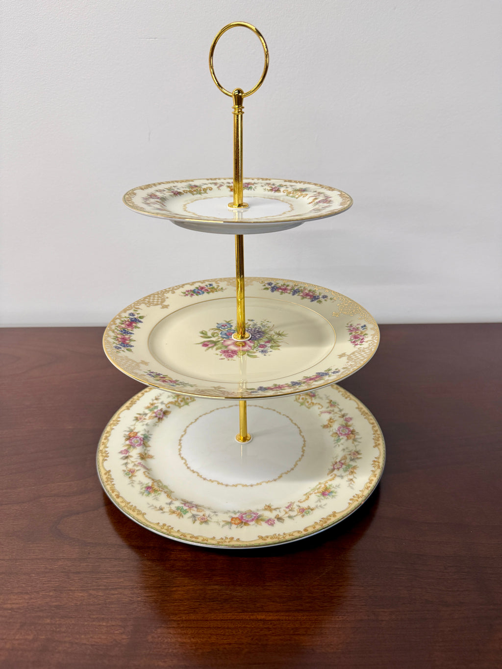 Noritake Aberdale Rosenthal Floranda Vintage 3 Tier China Tray