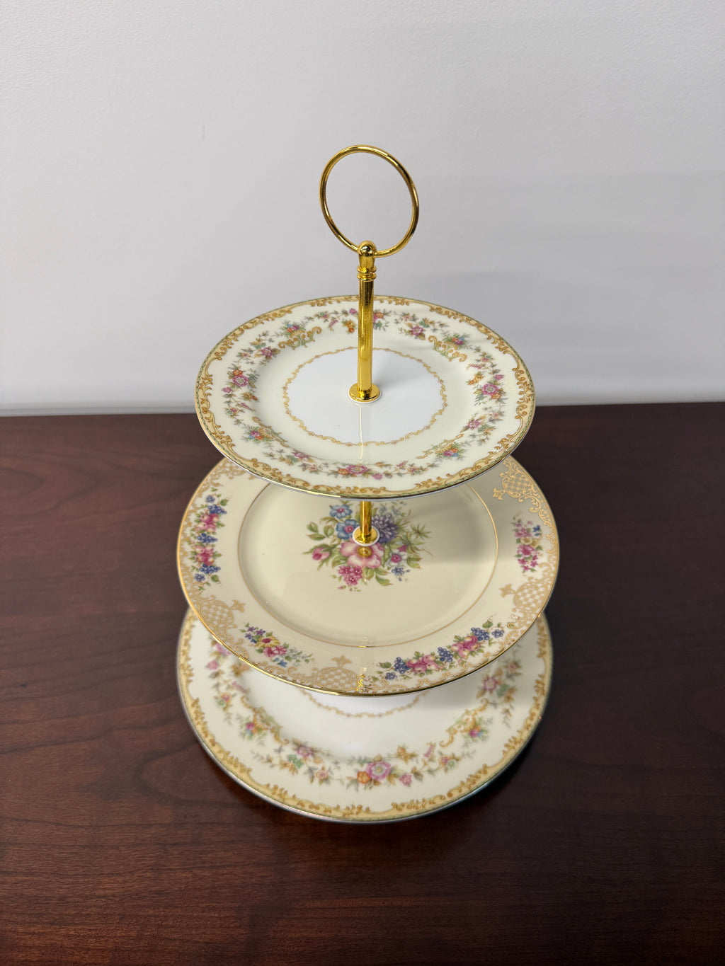 Noritake Aberdale Rosenthal Floranda Vintage 3 Tier China Tray