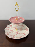Pink Bows and Hearts 2 Tier Tray